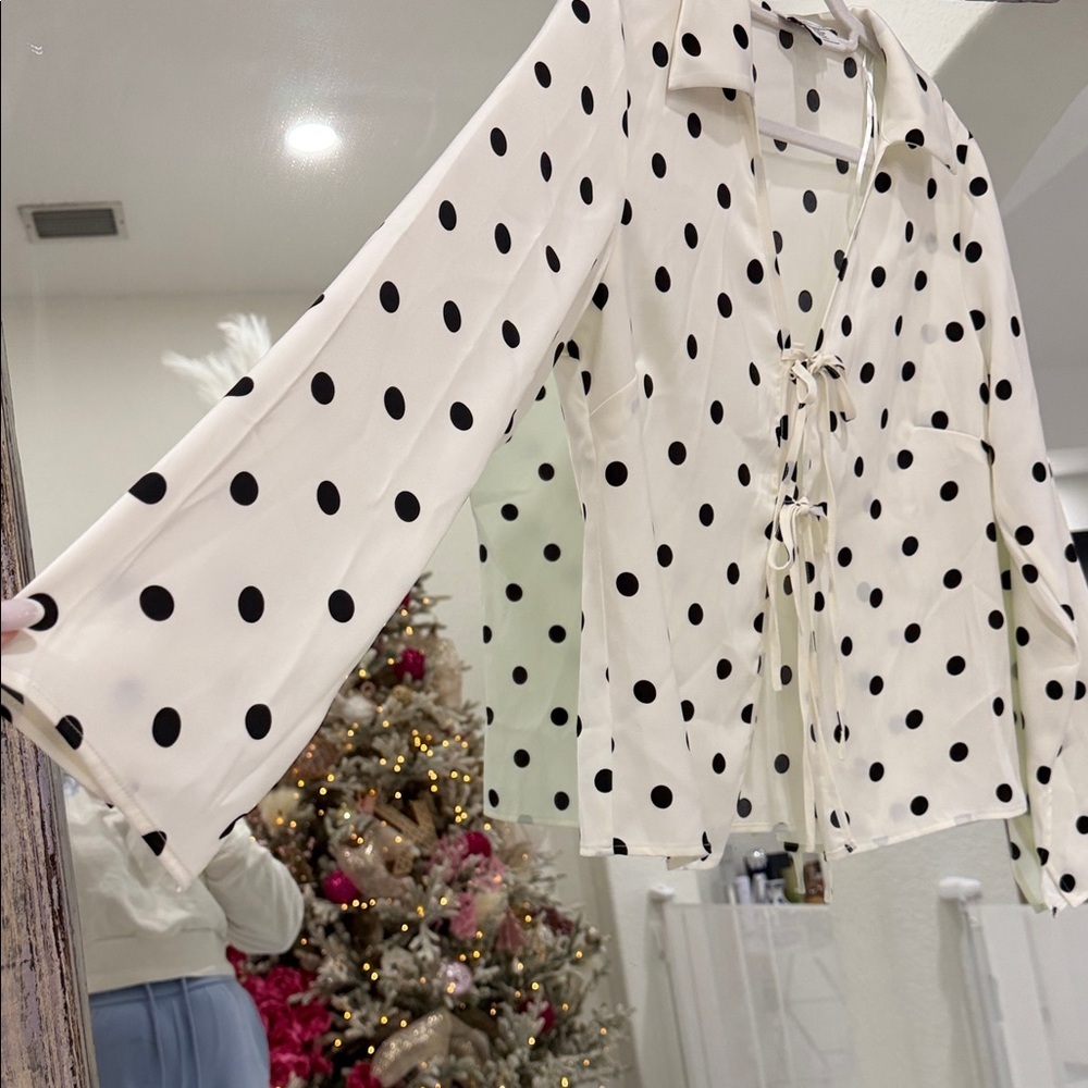 Rachel Zoe White and Black Polka Dot Blouse - Picture 6 of 7
